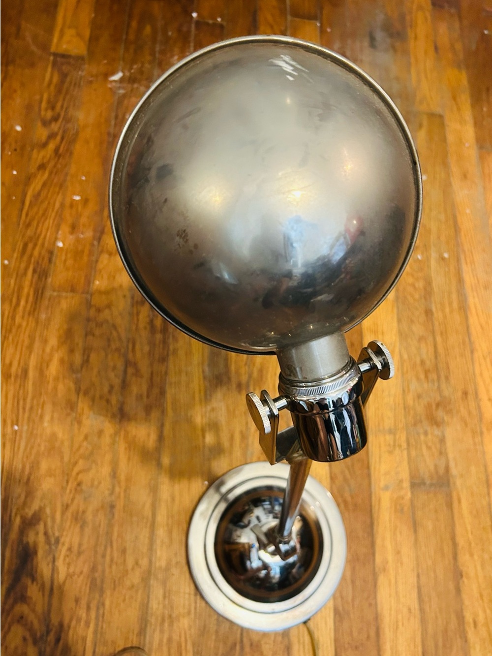 Vintage-Style Chrome Desk Lamp in Silver
